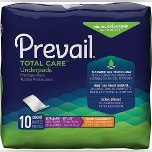 Bundle 4pk Prevail Total Care Underpad Heavy Absorbency 30X30" 10 ct